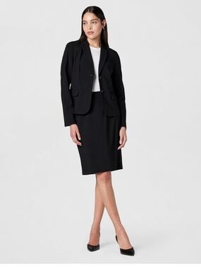 Calvin Klein Women's Black Two Button Lux Blazer